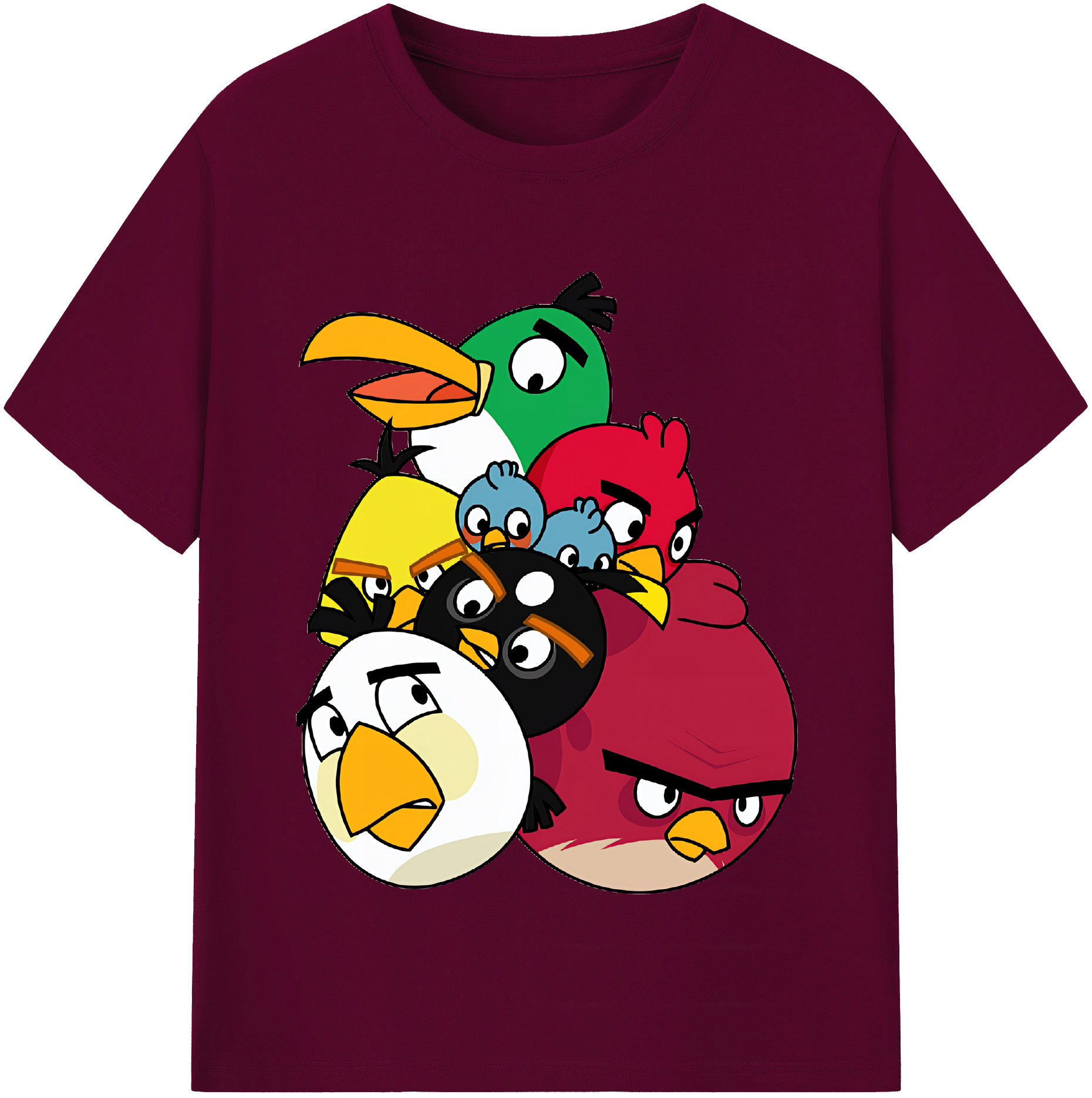 （画像用） Angry Birds アングリーバード レディースカジュアルプリントTシャツ（綿100％）
